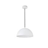 Living District Forte 1-Light Mid-Century Metal Pendant In White