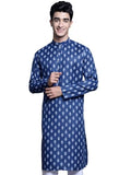 Jompers Men'S Cotton Floral Printed Kurtas (Navy, Xxl)