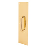 PrimeLine J 4578 Door Pull Plate with Handle, Polished Brass, 4 In. x 16 In. (Single Pack)
