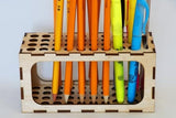 MeeCraft antique laser cut wooden office desk organizer pen and pencil holder.