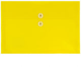 JAM PAPER Plastic Envelopes with Button & String Tie Closure - Legal Booklet - 9 3/4 x 14 1/2 - Yellow - 3/Pack