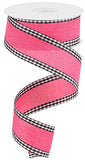 Craig Bachman 1.5 Royal Burlap Gingham Edge Ribbon: 10 Yards (Hot Pink, Black, White, 1.5 Inch) - Floral Arrangement, Gift Wrapp