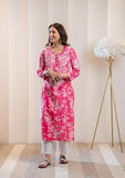 Anni Designer Women'S Cotton Blend Chikankari Embroidered Straight Kurta (Zainab Pink_Xxl_Pink_Xx-Large),Pink,2XL,Cotton Blend,Regular,