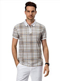 Toplot Men'S Regular Fit Polo Shirt (Polo-5125-Chex-Xxl) Beige,Beige,2,B0CB68Y8L4