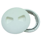 TH Marine 4 Low Profile Screw Out Textured Deck Plate w/Molded Gasket- Polar White (DPSLP-4-2-DP)