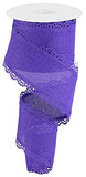 Scalloped Edge Ribbon on Canvas, 10 Yards (New Purple, 2.5 Inch)