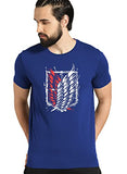 Adro Mens Attack On Titan Cotton T-Shirt (M, Royal Blue)