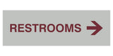 Signs ByLITA Basic Restrooms Right Arrow Directional Sign - Durable Material | Strong Adhesive Tape (Light Grey/Burgundy) - Larg