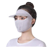 Uv Protection Face Cover Visor Cap With Mask For Cycling & Outdoor Use