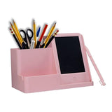 CONSILA Pen Holder with Writing Tablet,Office Pen Box with Writing Pad,Stationery Pen Holder, Desk Organizer Remote Control Rack