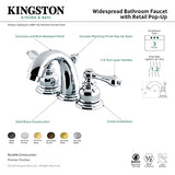 Kingston Brass Kb918Al Victorian Mini Widespread Lavatory Faucet With Brass Pop-Up, Brushed Nickel
