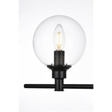 Living District Jaelynn 3-Light Iron & Glass Bath Sconce In Black/Clear