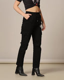 Toplot Cotton Multi-Pocket Cargo Pant For Women (Women-Up-Cargo-5178-Black-30),Black,30,B0CYQ94SMP