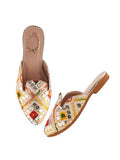 Shoetopia Women'S Multicolor Embroidered Traditional Slip-On Mules Ethnic Jutti Style Flats With Mirror Work Gold Base,Gold,6,B0DJJW6D8W