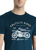 Adro Men'S Regular Fit T-Shirt (Rnr-M-Ame-Sb-L_Steel Blue_Large)