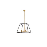 Living District Declan 4-Light Farmhouse Metal Pendant In Black And Brass