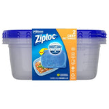 Ziploc Large Rectangle One Press Food Storage Container, 2 count per pack 6 per case.