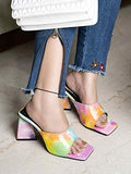 Shoetopia Women'S Block Heel Sandal,Multicolor,6,B0BSC8YJYH