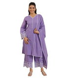 Libas Women'S Pure Cotton Kurta Sets (99261_Purple_M)