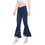 Nifty Women'S Denim Stretchable High Rise Flared Jeans (Jean_1422_Bsc_28_Carbon_Blue_28)
