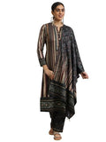 Libas Womens Printed Wool Straight Kurta With Palazzos And Dupatta