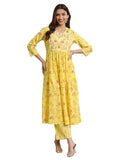 Libas Women'S Cotton Kurta Set (99108O_Yellow_M)