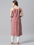 Anni Designer Women'S Rayon Blend Straight Printed Kurta (Kmg Red_Xl_Red_X-Large),Red,XL,Rayon Blend,Regular,