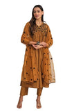 Womanista Women's Poly Silk Kurta Set (Kurtaset_1276_Mustard_38)