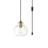 Living District Destry 1-Light Mid-Century Metal Pendant - Brass Finish
