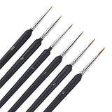Zamilo Miniature 6 Pcs Paint Plastic Brushes, Detail Fine Tip Paint Brushes Set With Ergonomic Handle Suitable For Acrylic Pai
