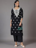 Libas Women'S Viscose Rayon Embroidered Straight Kurta (37140R_Black Black Xl