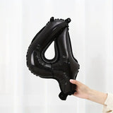 Atpata Funky Black Number Foil Balloons for Numeric Milestone Parties (16 INCH, 4)