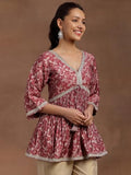 Libas Women'S Silk Blend Floral A-Line Kurti (291590R Pink Pink S