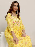 Libas Women'S Cotton Kurta Set (99108O_Yellow_M)