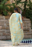 Anni Designer Women'S Cotton Blend Straight Printed Kurta With Pant & Dupatta (Sohini Pista-Bfd_L_Pista_Large),Pista,L,Cotton Blend,Regular,Kurta, Scarf