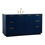 Elegant Decor Blake 60 Aluminum Alloy Mdf Single Bathroom Vanity In Blue