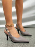 Shoetopia Girls Bantu-431 Grey Heeled Sandal - 6 Uk (Girls-Bantu-431-Grey),Grey,6,B0CQK5R4MF