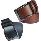 Sunshopping MenS Synthetic Leather Black And Brown Needle Pin Point Buckle Belts Combo (Size From 28 To 38)(Mhgfr) (44, Black A