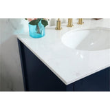 Elegant Decor Irene 30 Zinc Alloy Mdf Single Bathroom Vanity In Blue