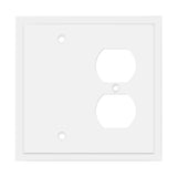 Henne Bery Modern Edge Decorative Wall Plate Switch Plate Outlet Cover, Durable Solid Zinc Alloy (Blank/Duplex, White)