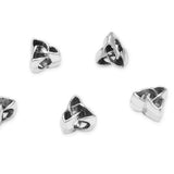 40pcs Triangle Celtic Trinity Knot Sign Large Hole Religious Beads (4.5mm Hole) Antique Silver