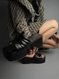 Shoetopia Girls P-1 Black Wedge Sandal - 4 Uk (Girls-P-1-Black),Black,4,B0CQK4V34H