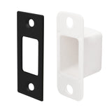 Nuk3y Deadbolt Strike Plate Square Corner 1-1/8 x 2-3/4 with dustbox (Matte Black)