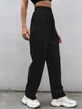Leriya Fashion Trouser for Women | Track Pant for Women | Cargo Style Trouser Track Pants for Women | Hight Waist Track Pants for Women | Trousers for Women (Medium Black),Black