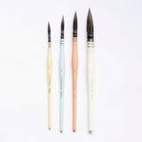 Stationerie Paint Brush Set Handmade Soft Aqua Synthetic Hair With Stainless Wire Ideal For Art Paint, Watercolor, Quill, Oil Ac