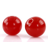 900 Round Red Acrylic Beads 8mm Diameter with 1.5mm Hole
