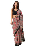 Libas Womens Printed Cotton Saree With Blouse Piece