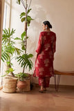 Anni Designer Women'S Rayon Viscose Straight Printed Kurta With Pant (Robin Red_Xxl_Red_Xx-Large),Red,2XL,Rayon,Regular,
