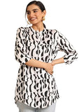 Libas Women'S Silk Blend Printed Straight Tunics (98165 White