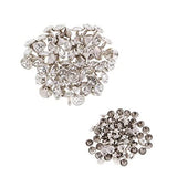 ATORSE 2x50 Pieces Rhinestone Rivets Studs Buttons for Sewing Crafts 7mm Silver